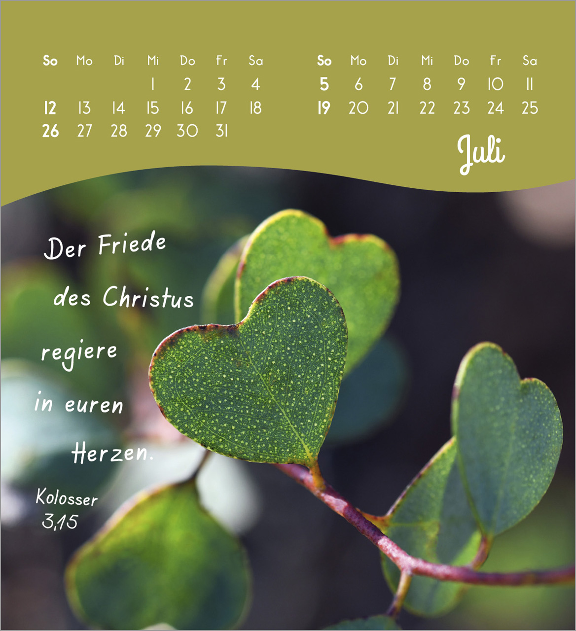 Von Herzen ein glückliches Jahr Tischkalender 2026