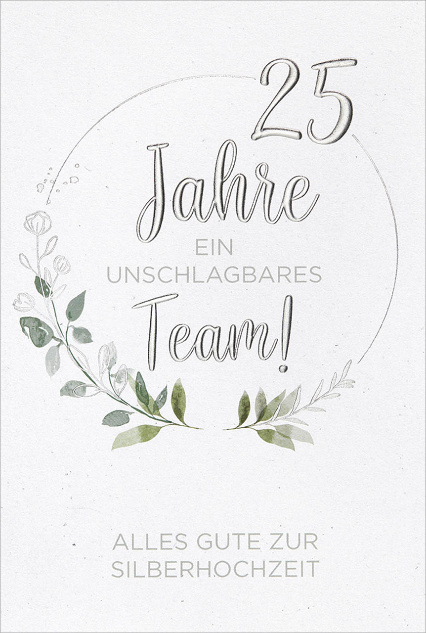 Faltkarte Silberhochzeit Ein unschlagbares Team