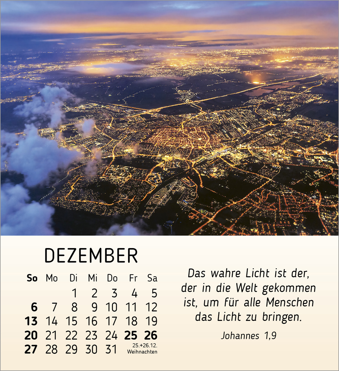Schöheit des Lichts Tischkalender 2026