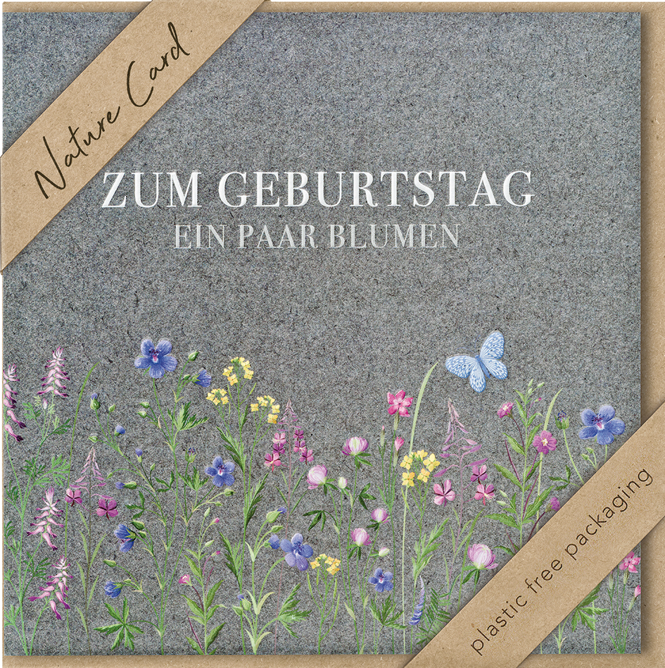 Faltkarte Ein paar Blumen -  Anlass: Geburtstag (15,5 x 15,5 cm)
