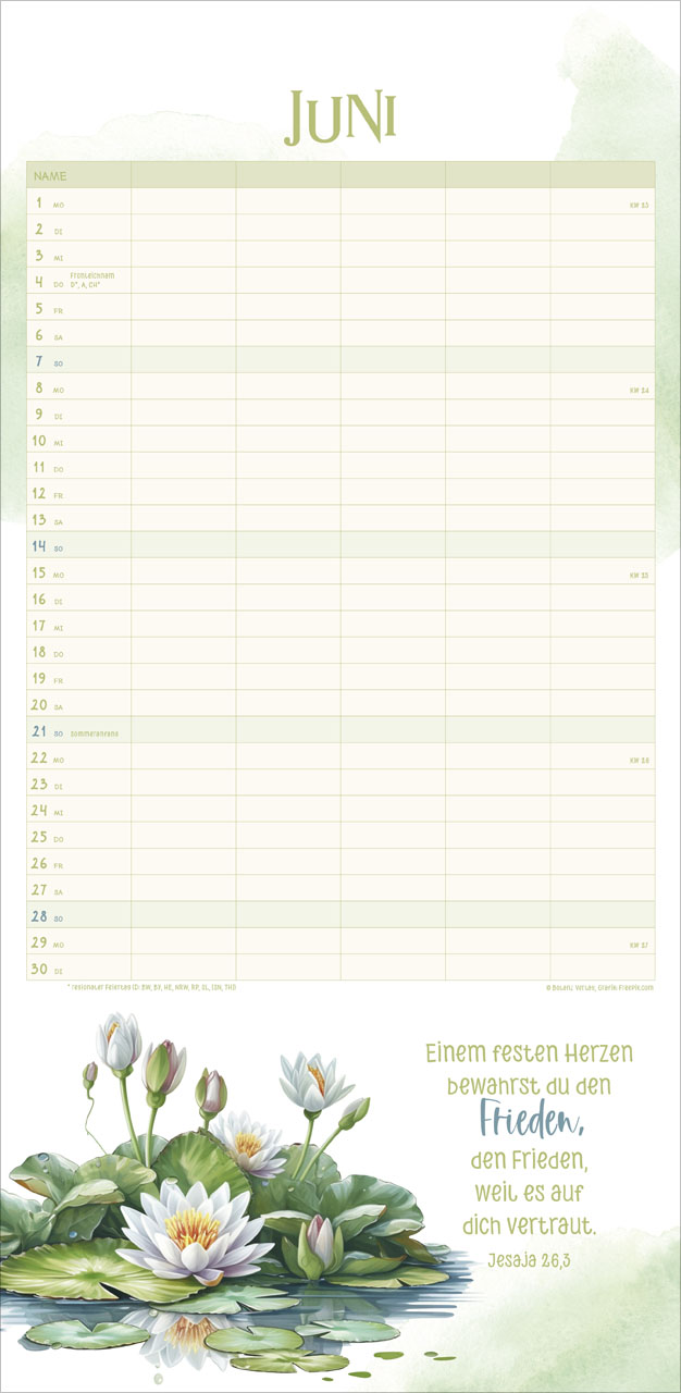 Familienplaner für uns 2026